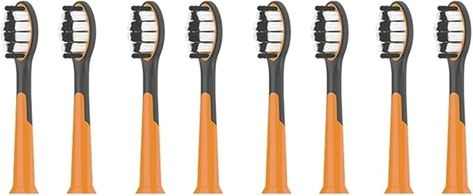 CompatibleReplacement Toothbrush Heads for SUBORT S9 P5 Sonic Electric Accessories Brush(8PCS Black)