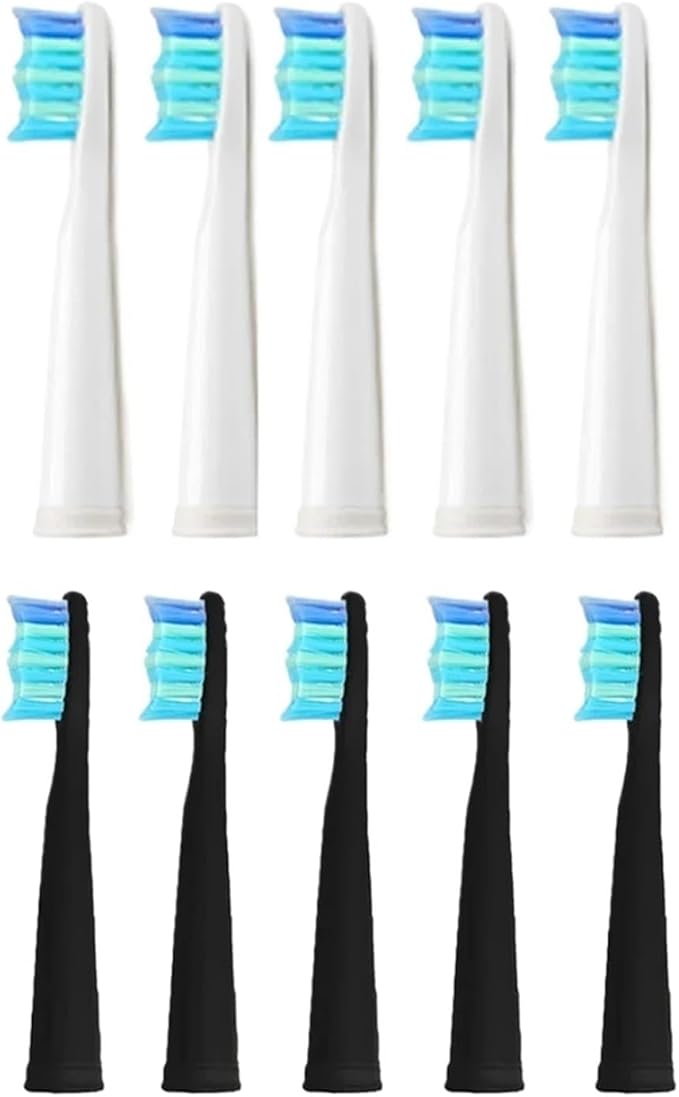 10pcs Electric Replacement Brush Heads Sonic Toothbrush Hygiene Care 899 Set Compatible for Seago SG910 SG507 SG958 SG515 SG949 SG575(10 White Heads)