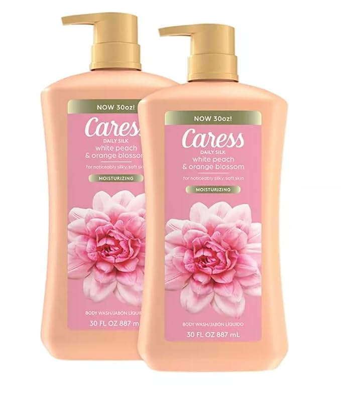 Caress Daily Silk Hydrating Body Wash White Peach &amp Orange Blossom (30 fl. oz 2 pk) Pink