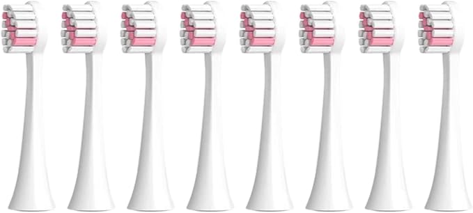 8/16PCS Electric Toothbrush Replacement HeadsCompatible for SEAGO 2725/S2/S5/SX/SG972 YUNCHI Y7 Brush Nozzle(8Pink)