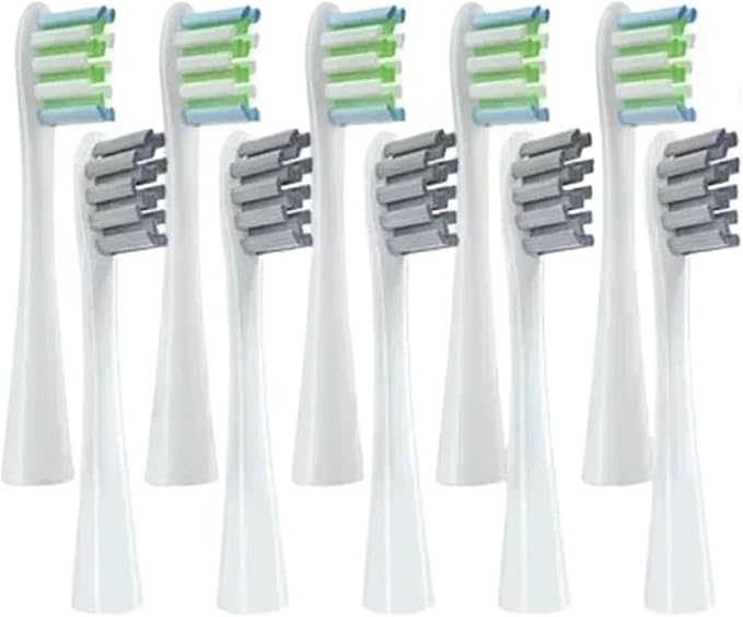 Compatible for Oclean One/ Air2 /SE/X/X PRO/ Z1/ F1 Sonic Electric Toothbrush Head 10 Pcs Replaceable Brush with Independent Package(5White5Greay)