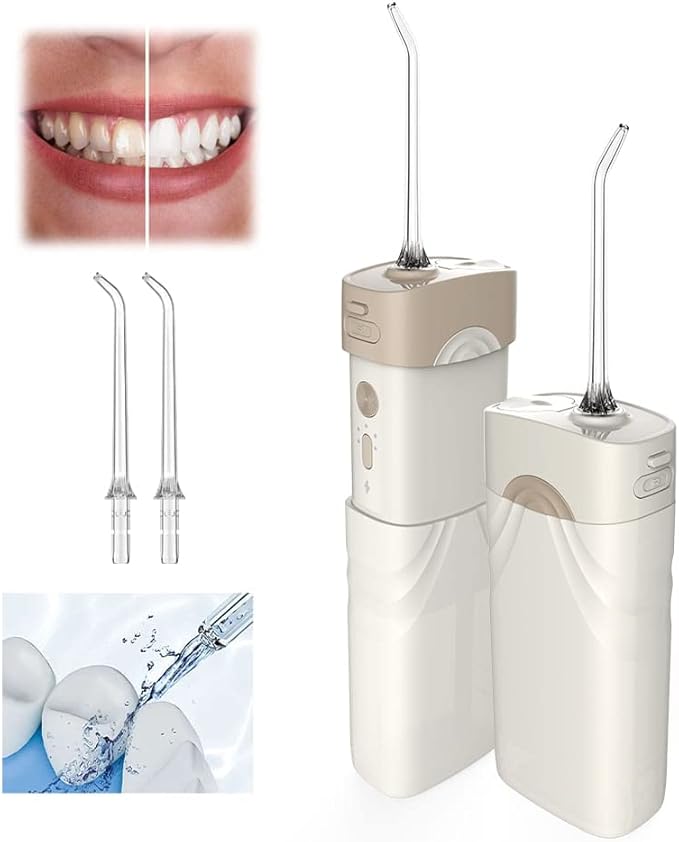 eFlosser-200ml Mini Size Portable Water Flosser Professional Cordless Oral Flosser 5 Modes (White)