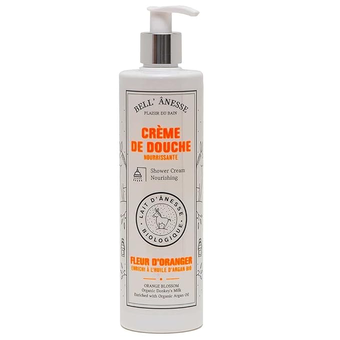 Label Provence - French Shower Cream with Organic Donkey Milk and Argan Oil - Orange Blossom Fragrance - 14 Fl Oz Bottle