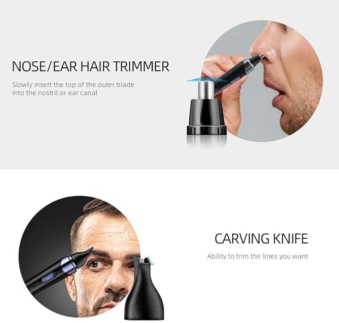 Ear and Nose Hair Trimmer for Men &amp Women 4 in 1 Electric Eyebrow Trimmer Painless Nose Clippers Facial Hair Remover Waterproof with Dual Edge Blades