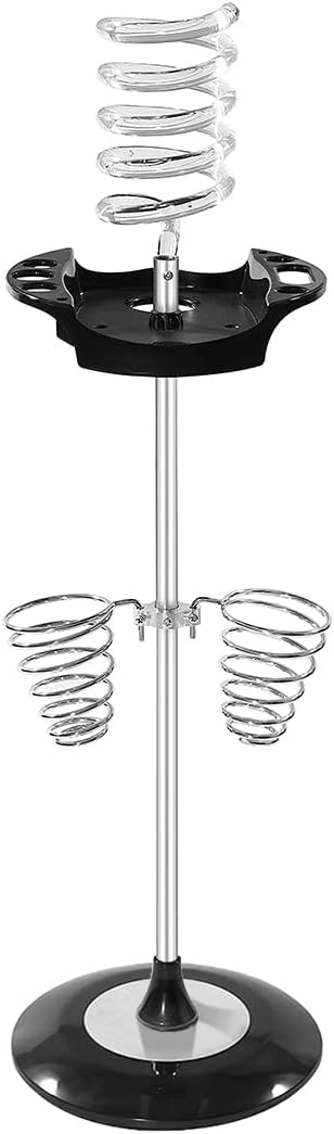 Hair Dryer StandTwisty Style Acrylic Top HolderHair Styling Appliances with Tray Two Spiral Holders and Heavy Base for Hair DryerFlat IronCurling StickHair StraightenerBrush (crystal)