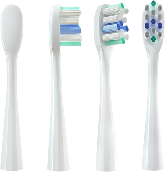4 Pcs/Pack Replacement Brush Heads Compatible for usmile Toothbrush Head Deep Clean Type/Soft Bristle(Soft Bristle White)