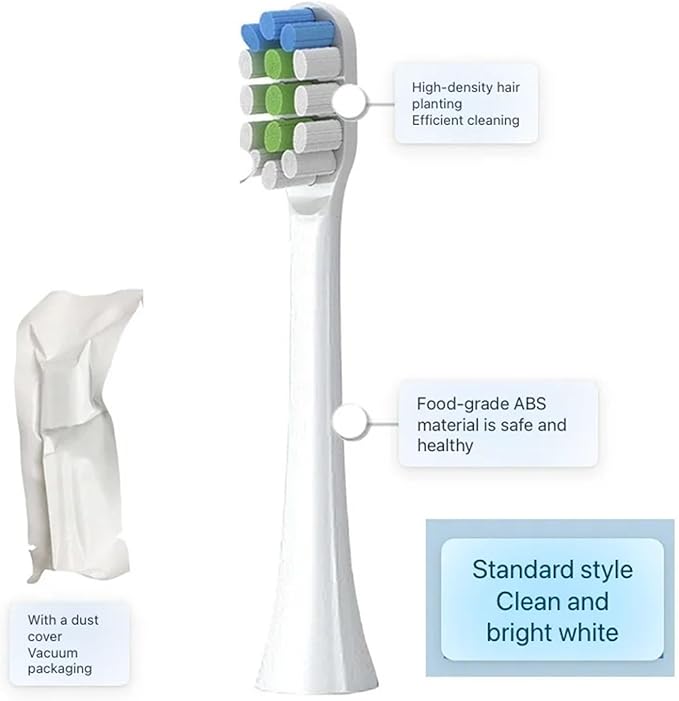 16pcs Replacement Toothbrush HeadsCompatible for ROAMAN T3/T5/T10/T10S/T20/E7/V5(16pcs White)