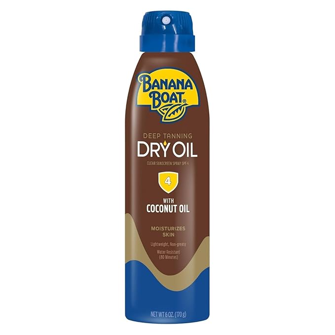 Skin care Deep Tanning Dry Oil Clear Spray Sun-screen SP-4 6 fl oz (2 Pack)