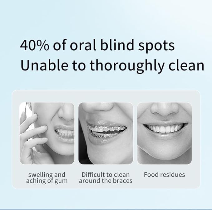 Water Dental Flosser Cordless Oral Irrigator Wireless Portable Dental Gap Oral Beautification Device 3 Cleaning Modes with 4 Customized Nozzles 1600 Times/Min High Voltage Pulse (Black)