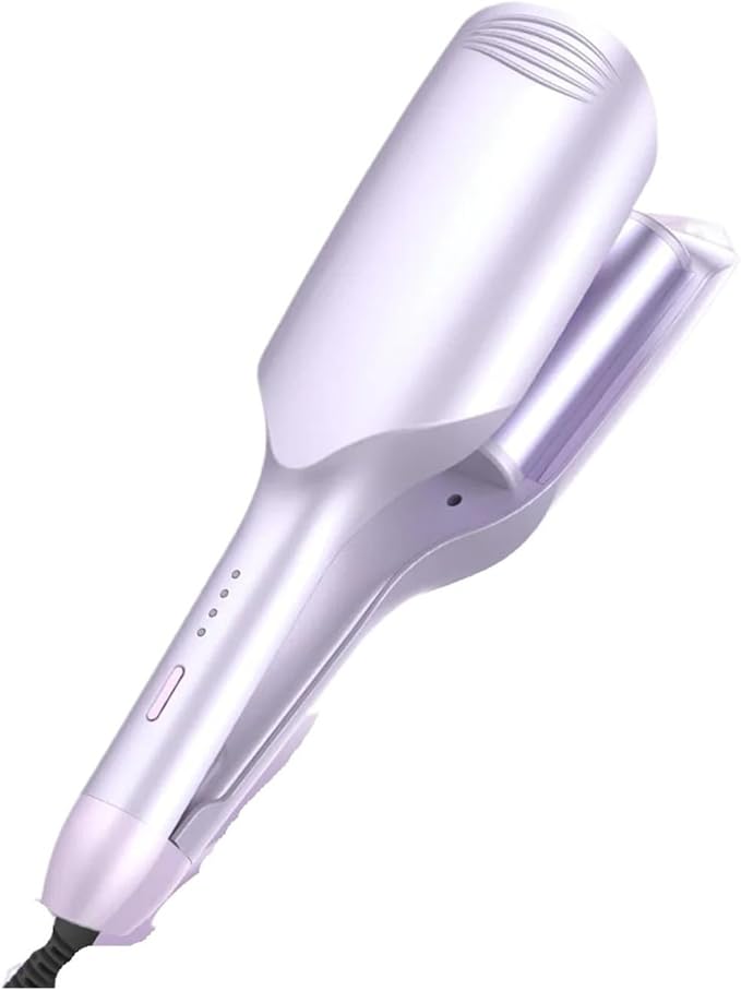 Anti-Scald Curling Iron 32mm / 1.26-inch Water Ripple Big Wave Curls - Easy Styling Hair Rod 4℃(PinkEU)