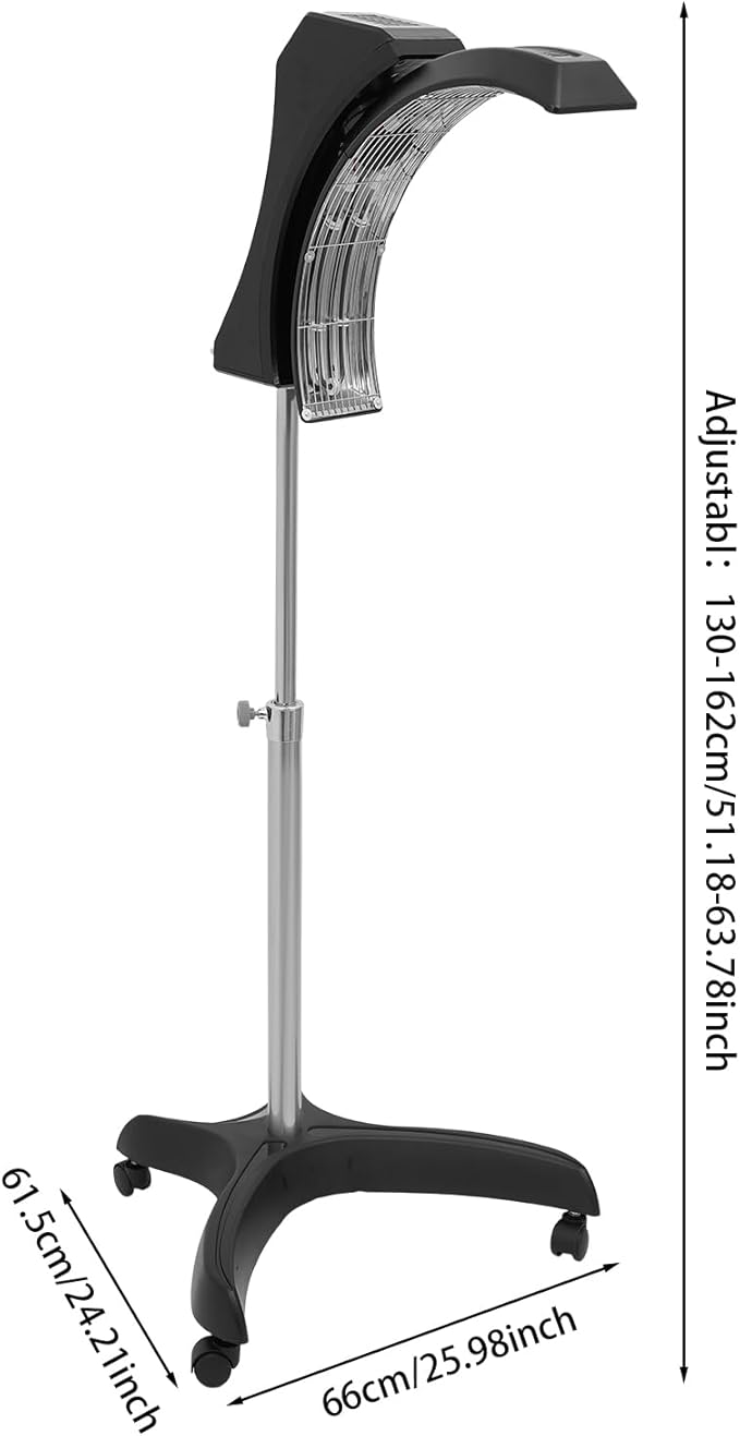 Professional Standing Hair Dryer with Infrared Orbiting Heat 850W Salon Hair Color Processor w/Rolling Base Adjustable Height &amp 360° Rotating Halo Dryer (Black)