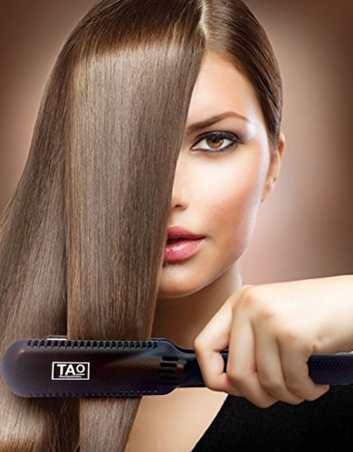 TAO Pro - Nano Titanium Plate Hair Straightener - Styling Iron with Digital Controls - Dual Voltage - Built-in ION Generator - Lifetime Warranty- Heats to 450 degrees
