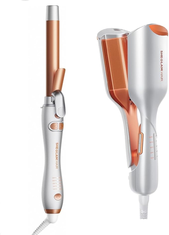 SHEGLAM Rotating Curling Iron+Beach Babe Hair Waver