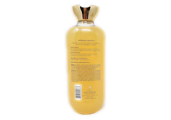 Whipped Vanilla 2 in 1 Body Wash and Bubble Bath 16 fl oz &amp Whipped Vanilla Body Cream 8 oz (Pack of 2)