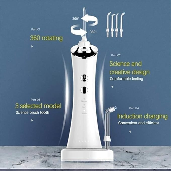 Water Flosser Professional Cordless Dental Oral Irrigator - Portable and Rechargeable Waterproof 4 Modes Water Flosser for Home and Travel Braces &amp Bridges Care