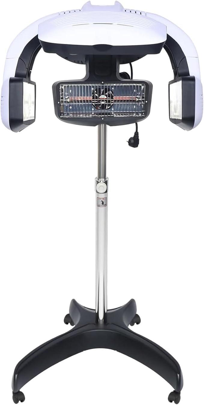 Professional Hair Dryer Floor-Standing Salon Hair Color Processor with 5 Heating Discs and LCD Panel Mobile Hairdressing Dryer for Barber Shops