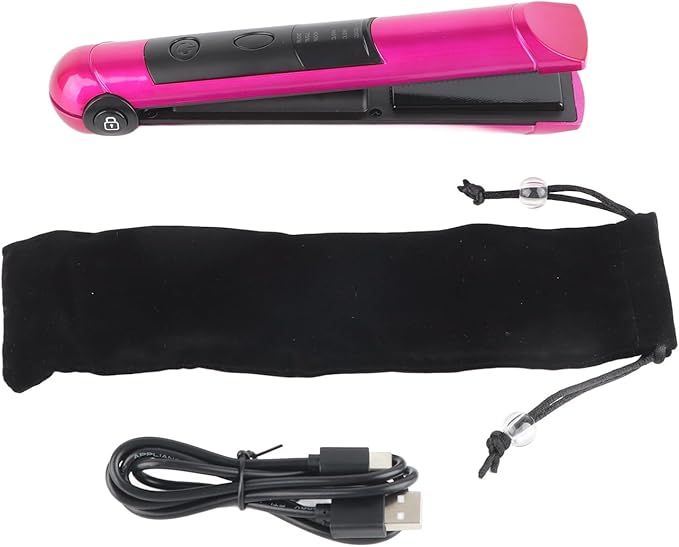 USB Rechargeable Multifunctional Mini Hair Straightener Curler Hair Styling Tool Curling Straight Dual Use Curling Iron for Home