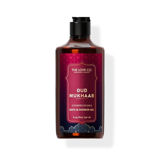The love co Oud Mukhaab - Oud Vanilla Body Wash | For Men &amp Women Organic &amp Vegan | Enriched with Shea Butter Vitamin E &amp Niacinamide | For Moisturizing Care - 250ml