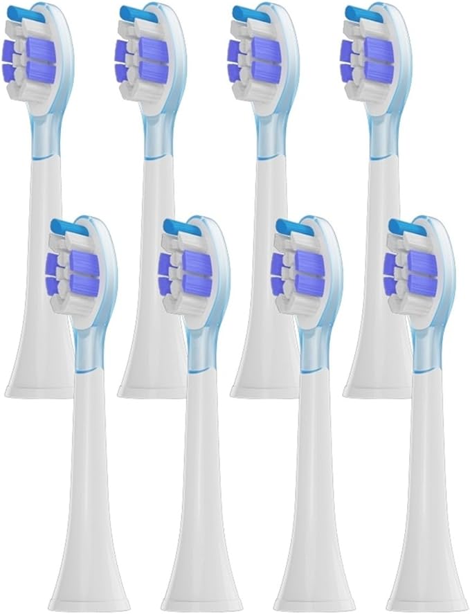 8Pcs Replacement Brush Heads Compatible for Philips HX6064 HX6930 HX6730 Sonic Electric Toothbrush Vacuum 4100 6500 6100 5300 C3(PS Purple)