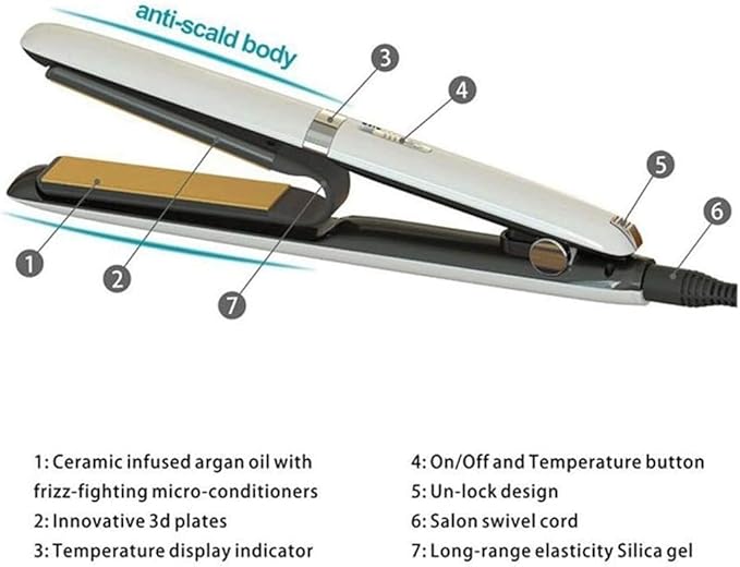 Hair Curler Ceramic Tourmaline onic Flat Iron Hair Straightener Straightens Curls
