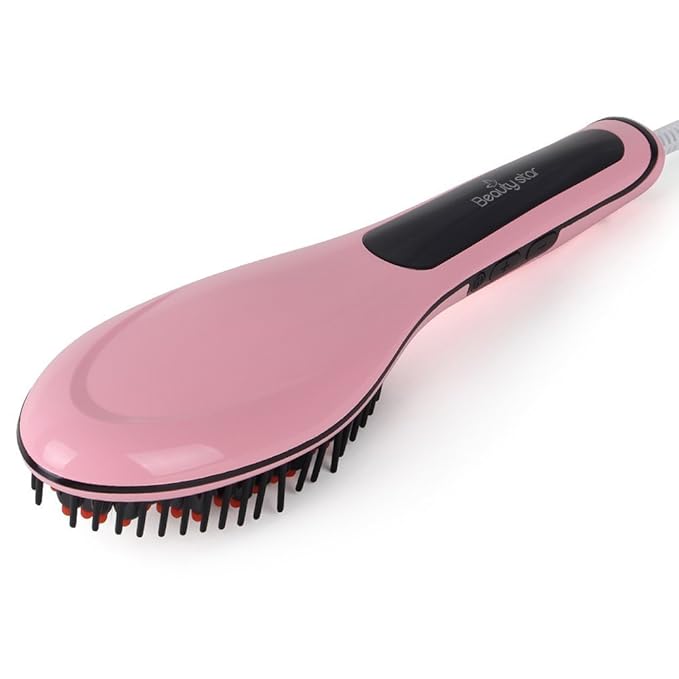 Hair Straightener Brush Detangling Styling Digital Comb Ceramic Quick Heating Straightening Irons Brushes