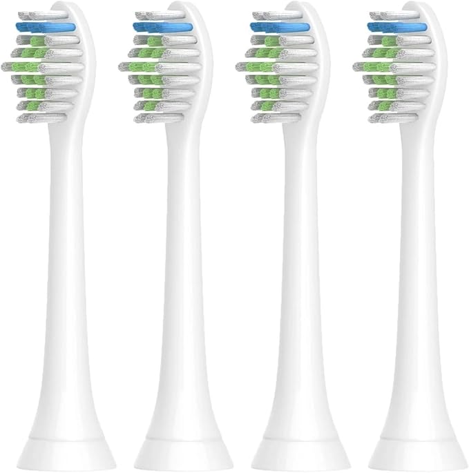 Compatible for 4pcs Replacement Brush Head Compatible with PH Sonic Care Diamondclean Electric Toothbrush(White)