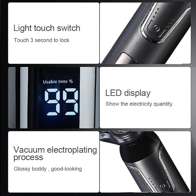 Head Shavers for Bald Men 3D Electric Shaver Razor for Men IPX7 Waterproof Wet &amp Dry Dual Use LCD Display Face Beard Trimmer Shaving Razor Shaving Machine