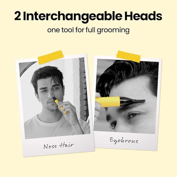 Gorilla Technique Nose Ear Hair Trimmer for Men 10000RPM 2 in 1 Nose &amp Eyebrow USB-C Rechargeable Battery Waterproof Heads Korean 2 Heads