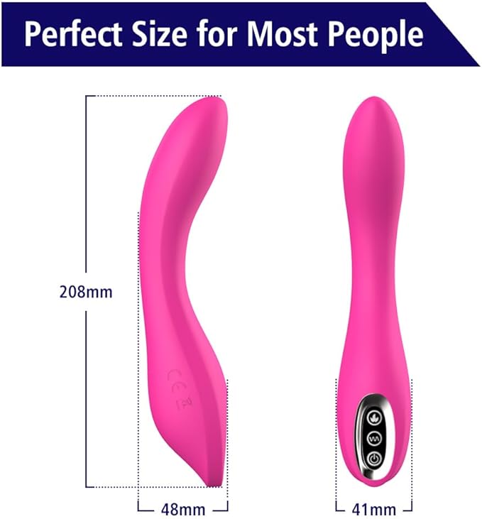 Adult Tool for Women 8 inch Electric Silicone Toy Soft Waterproof Classic Wand for Women Thrusting Stimulation and 7 Powerful Modes AN1801