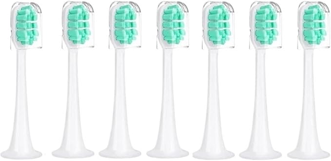 Compatible for Xiaomi Mijia T300/T500/T700 Replacement Brush Heads with Caps Sealed Package Soft(7Green)