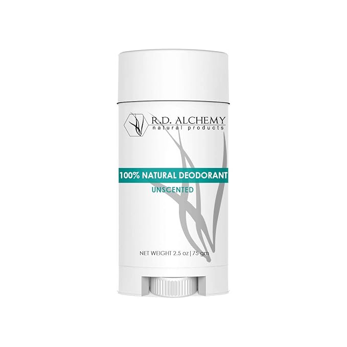 RD ALCHEMY - UNSCENTED - Best 100% Natural &amp Organic Semi-Solid Stick Deodorant. Free of Aluminum Baking Soda Parabens Synthetic Fragrance Propylene Glycol! - Get Fresh Today!