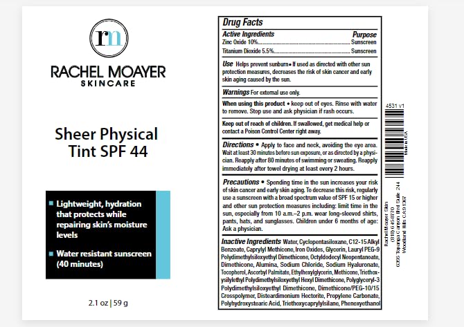 RM Sheer Physical Tint SPF 44 Non comedogenic Hypoallergenic and water resistant for all skin types