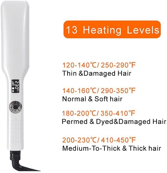 Hair Straighteners Wide Plates Tourmaline Ceramics Professional 1.8 inch Flat Iron with LCD Display 12 Speed Temperature Control Dual Voltage PTC Fast Heating Straighter