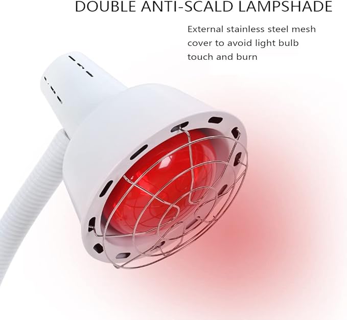 275W Red Light Infrared Light Lamp for Body Face Pain 49.61-62.99 Height Free Adjustment with Inner Timer for Relieve Body Joint Pain and Muscle Aches Infrared Light Portable Home Use