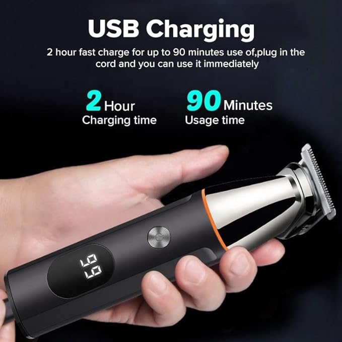 Hair Clippers for Men 5 in 1 Grooming Kit Hair Beard Trimmer for Men Rechargeable Electric Shaver Body Trimmer Eyebrow Nose Ear Waterproof