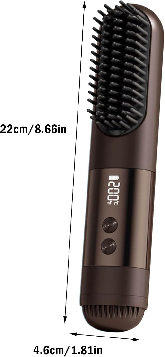 Hair Straightener Brush Portable Cordless Rechargeable Smoothing Cold Air Straightening Brush for Travel (01)