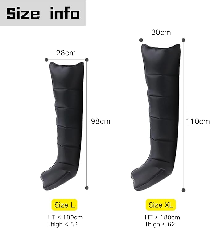 Air Compression Therapy System Rechargeable Leg Massager Dynamic Leg Compression Recovery Boots for Fast Recovery and Improved Circulation for Athletes (4 Chamber- XL)
