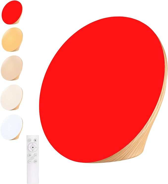 670nm Red Night Light Red Night Sleep Lamp for Bedroom Light Therapy Lamp with 10000 Lux Sun Light 5 Color Temperatures 5 Brightness Levels 4 Timer Settings Smart Touch &amp Remote Control