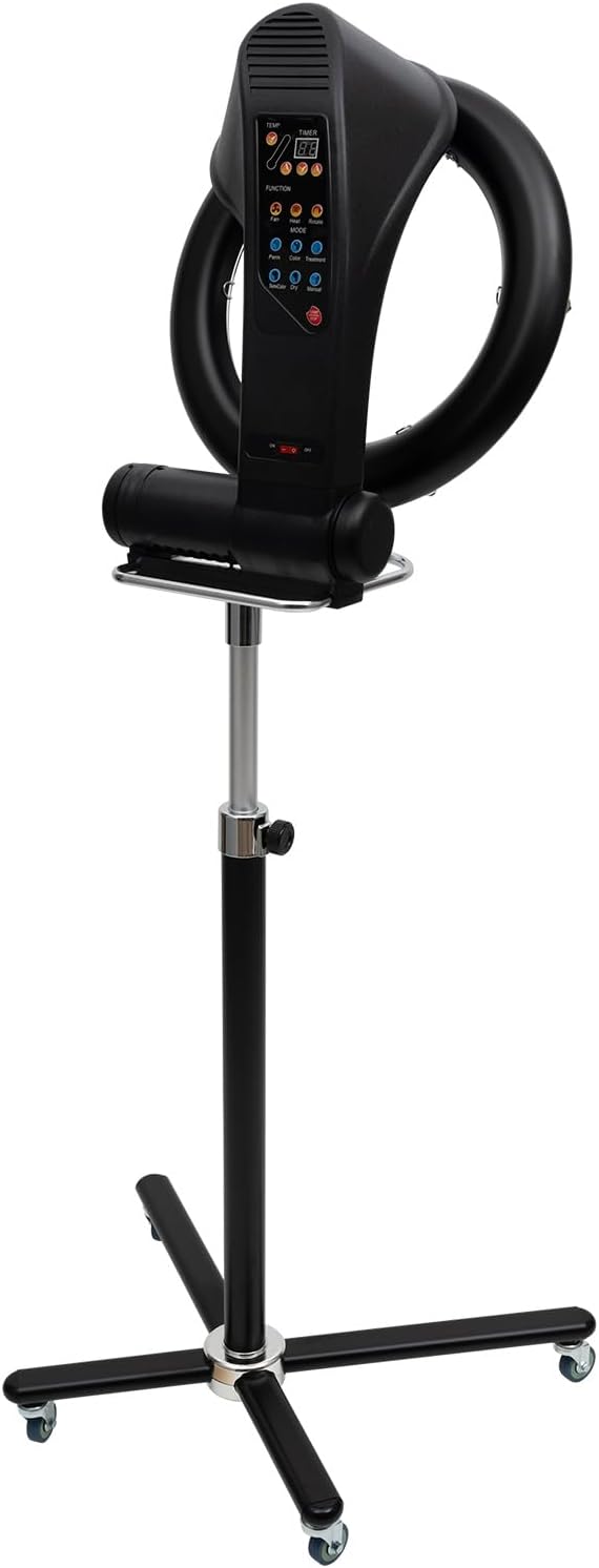 3-in-1 Orbital Hair Dryer and Processor - Rolling BaseHair Color ProcessorHair Dryer Accelerator with Rolling Base 6 Mode Salon Hair Conditioner/Perm for Salon Home Hair Care