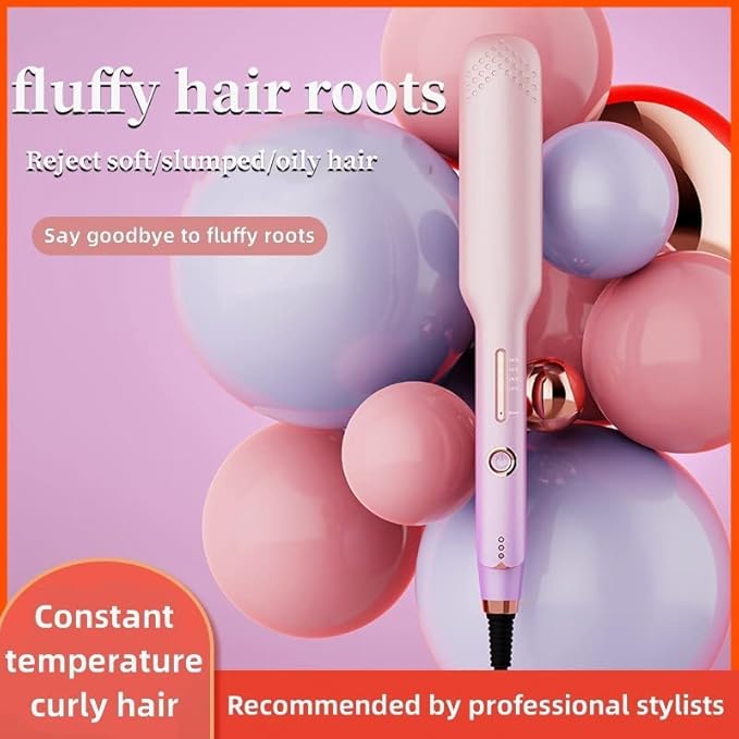 2-in-1 Hair Straightener Flat Iron Straightener and Curler for All Hairstyles Professional Hair StraighteningFlat Iron for One Pass to Achieve a Sleek Look(Black)
