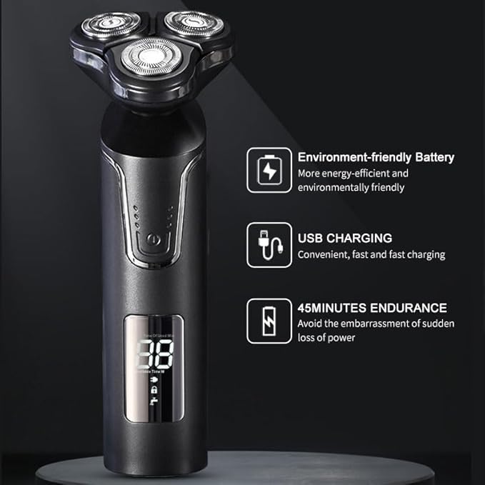 Head Shavers for Bald Men 3D Electric Shaver Razor for Men IPX7 Waterproof Wet &amp Dry Dual Use LCD Display Face Beard Trimmer Shaving Razor Shaving Machine