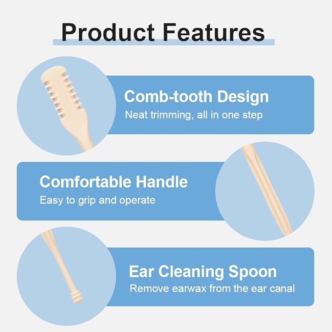 KAMOJI 2026 New Nasal Hair Cutter Set 360° Rotating Portable Manual Nasal Hair Remover Upgrade Double-Sided Nose Hair Trimmer with Ear Picker Suitable for Men and Women (Begie 3Pcs)