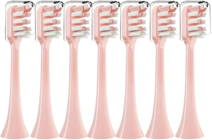 Compatible for X3 X5 X3U X1 V1 V2 Head Bristle Replacement Nozzles with Anti-dust Toothbrush Heads(7pcs Pink)
