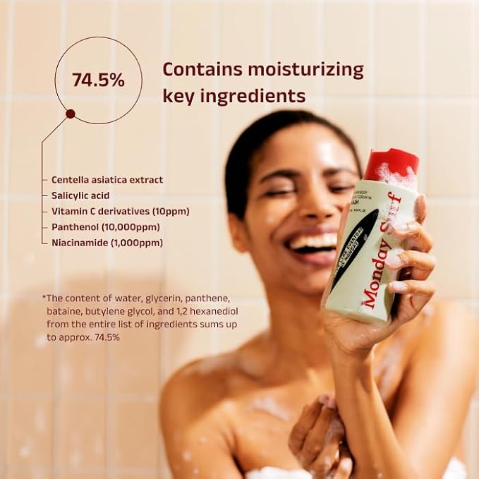 Hydrating Vitamin Body Wash Gentle Daily Cleanser for Soft Glowing Skin Infused with Niacinamide &amp Hyaluronic Acid Warm Vanilla &amp Soft Wood Scent Vegan 10.14 fl oz
