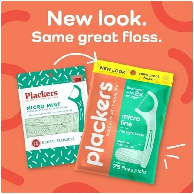 (3 Pack) Pl-Ackers Micro Mint Dental Floss Picks Fresh Mint ~ (300 Count)