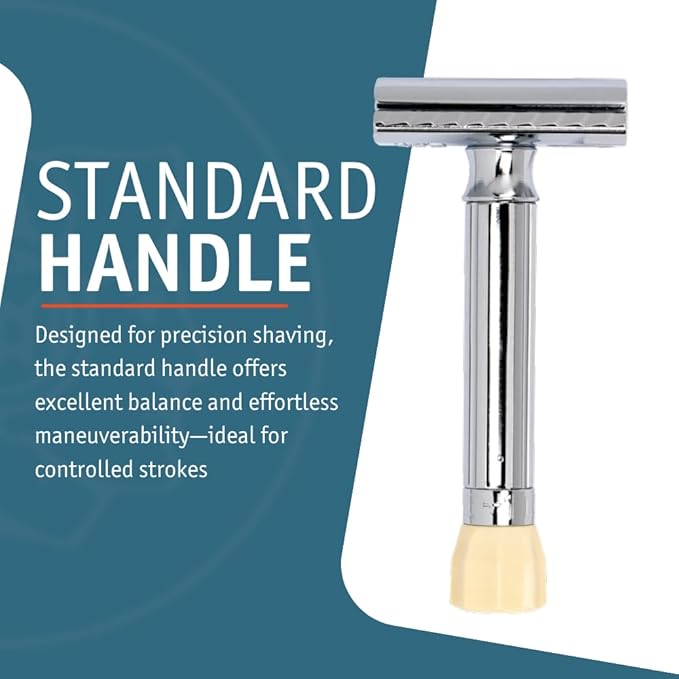 MERKUR Progress 500 Adjustable Double Edge Safety Razor - Standard Handle Adjustable Razor With Dial Made in Germany Plastic-Free Closed Comb Straight Bar