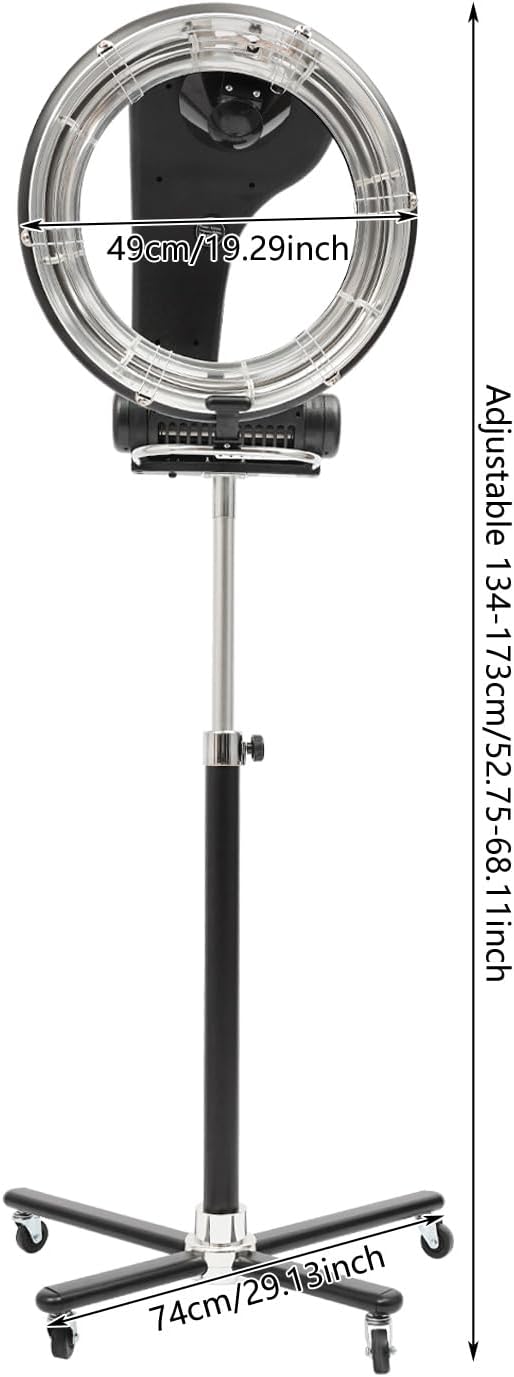 Professional Orbiting Rotating Hair Dryer 1000W Freestanding Hair Dryer with Wheels Multifunctional Standing Hair Dryer for Barber Stores Homes 0-60 Minutes Timing