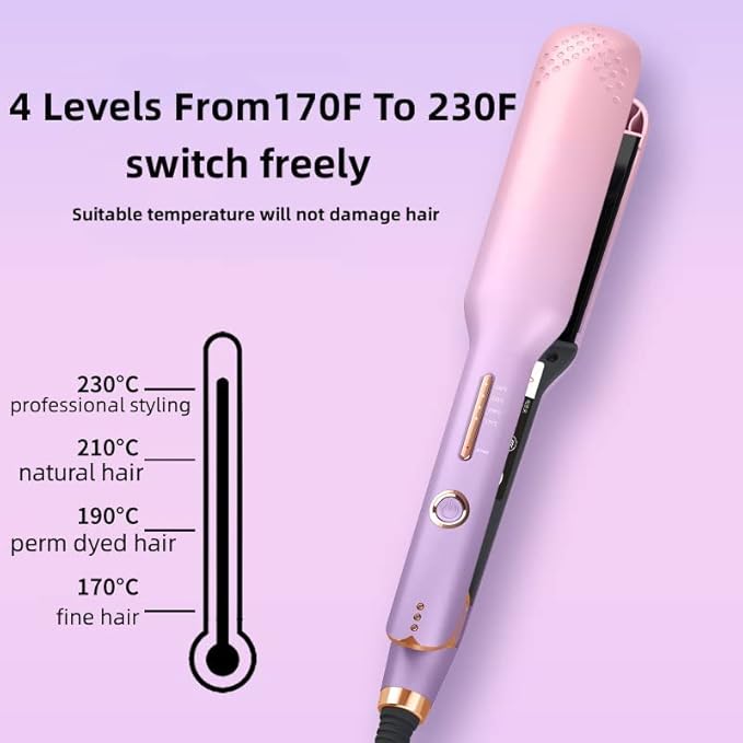 2-in-1 Hair Straightener Flat Iron Straightener and Curler for All Hairstyles Professional Hair StraighteningFlat Iron for One Pass to Achieve a Sleek Look(Black)