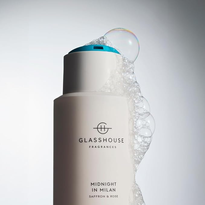 Glasshouse Fragrances Midnight In Milan Body Wash Rich in Gotu Kola &amp Cocout Oil Cleansing &amp fragranced Saffron &amp Rose 10 fl. oz. (300mL)