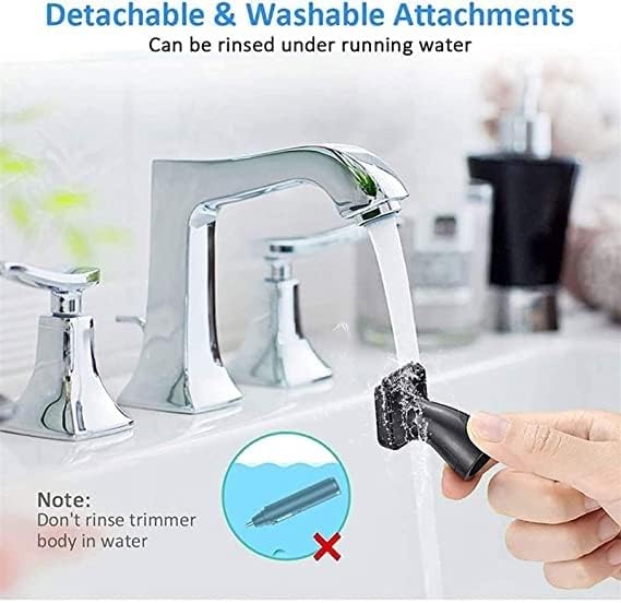 Ear and Nose Hair Trimmer Trimmer &amp Detailer for Hygienic Grooming with Rinseable Interchangeable Heads for Eyebrows Nose Ears Unisex